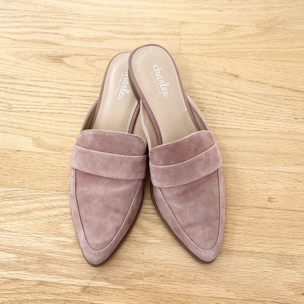 Charles David Pink Slip On Mules